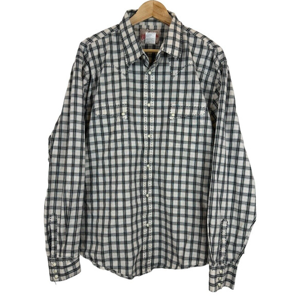 American‎ Cowboys Wrangler Wrancher Men's XL Pearl Snap Thick Stitch Western - Picture 1 of 4